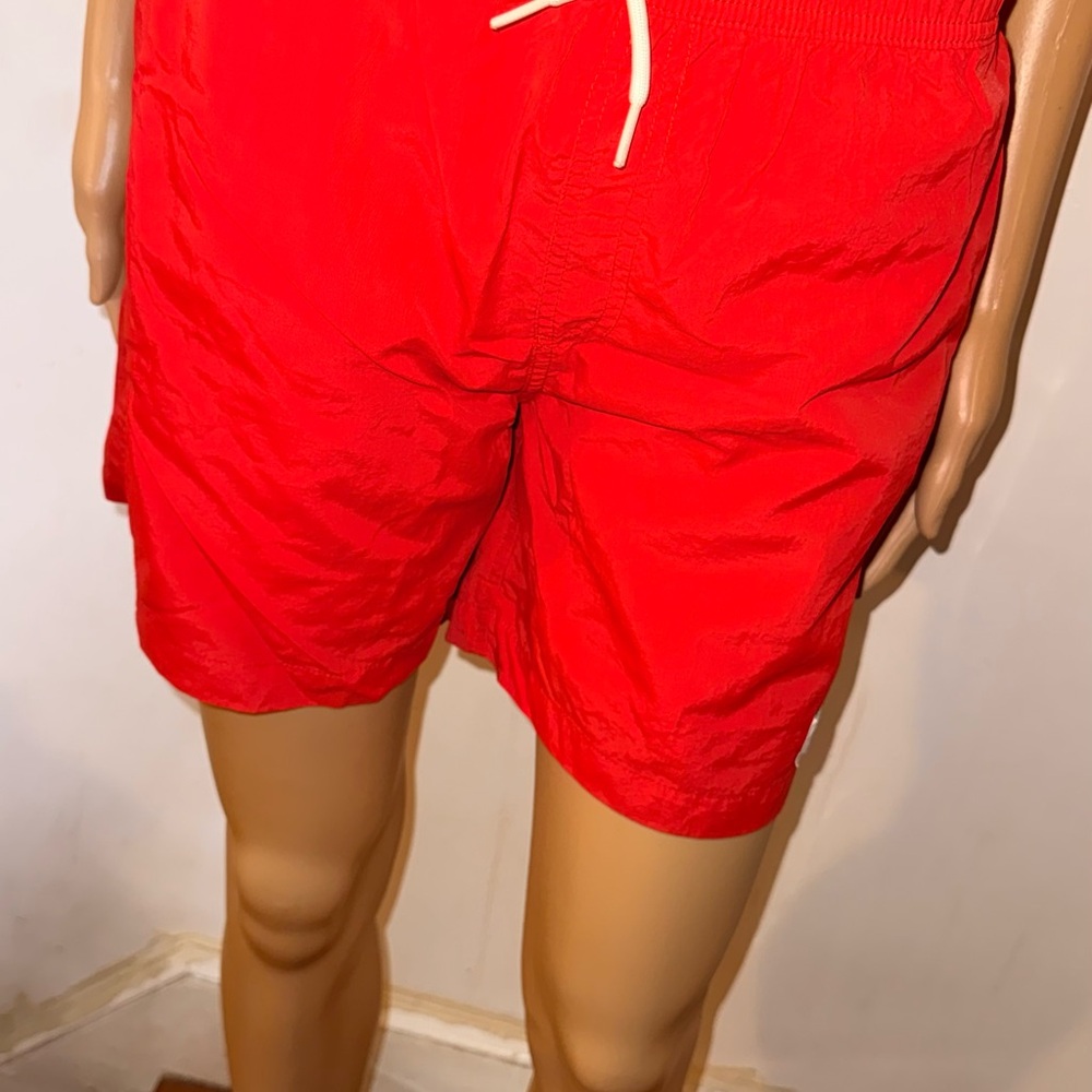 PacSun Red Swim Shorts with Logo Patch
